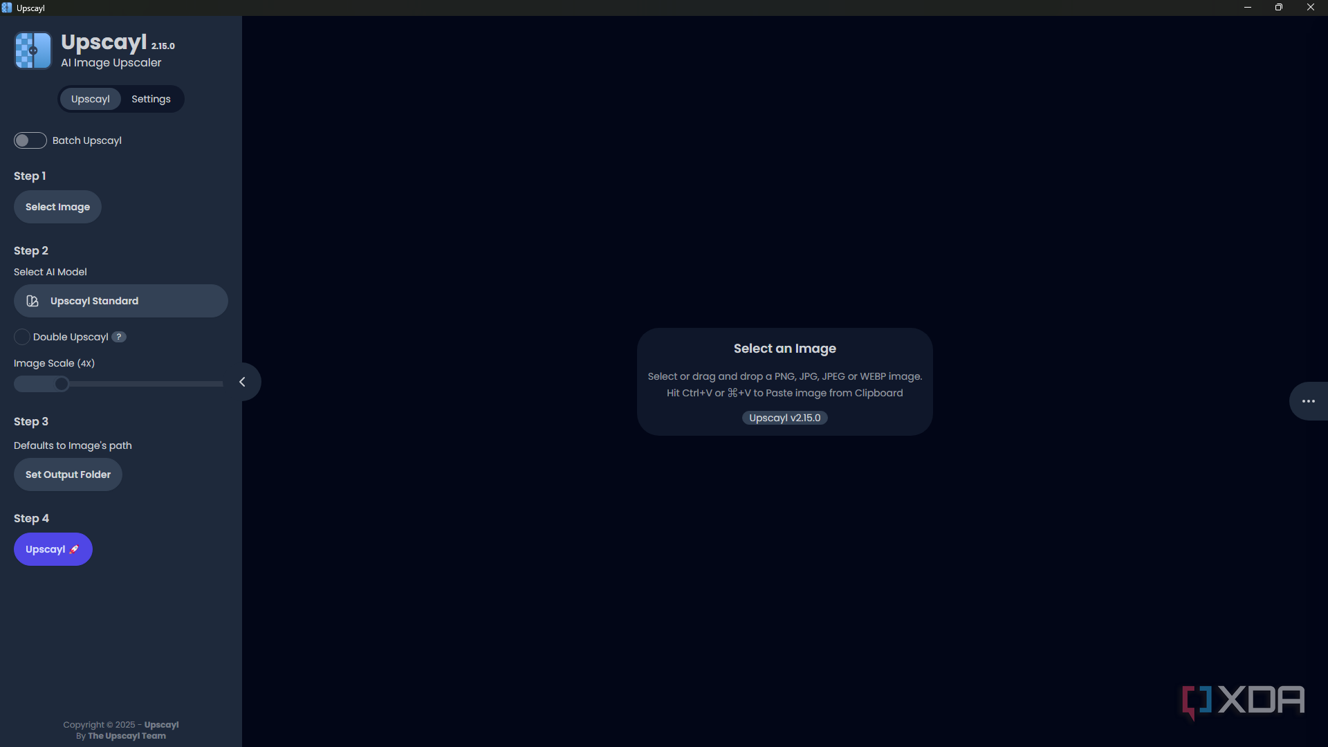 Upscayle editor window
