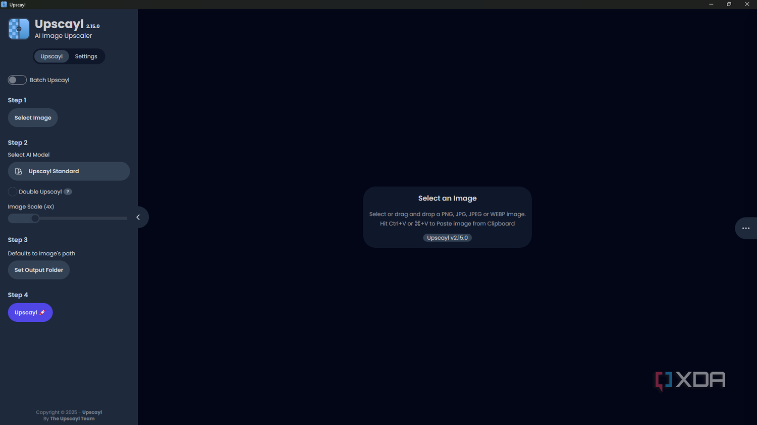 Upscayle editor window