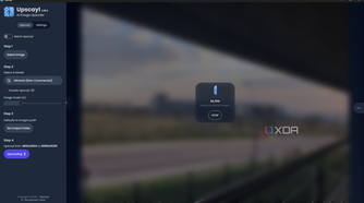 Upscayle processing popup