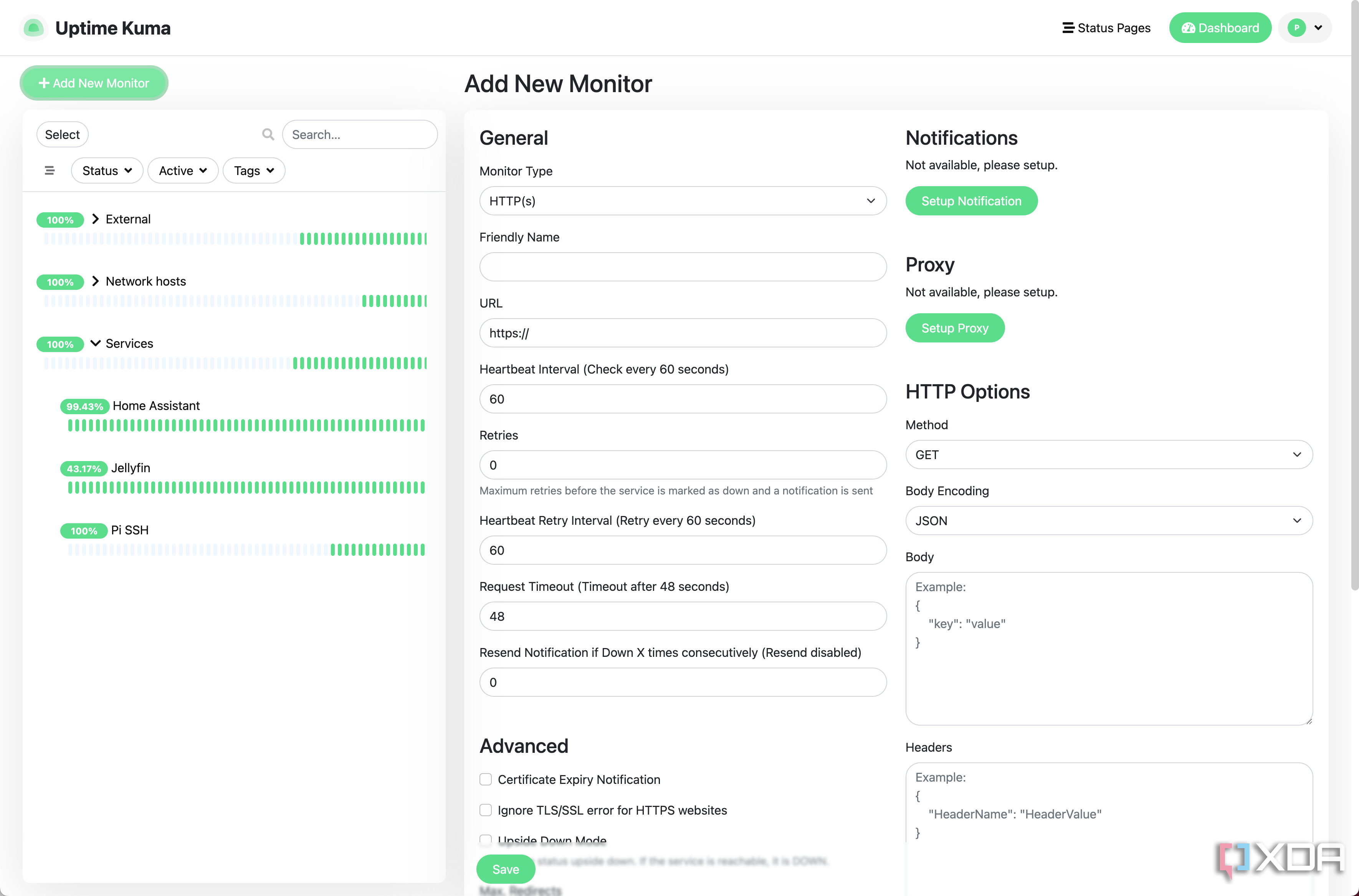 Uptime Kuma Add New Monitor