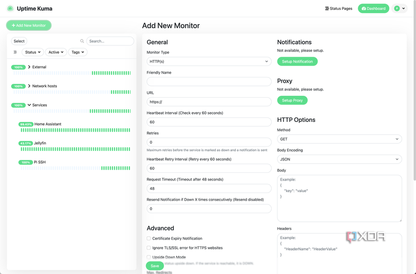 Uptime Kuma Add New Monitor