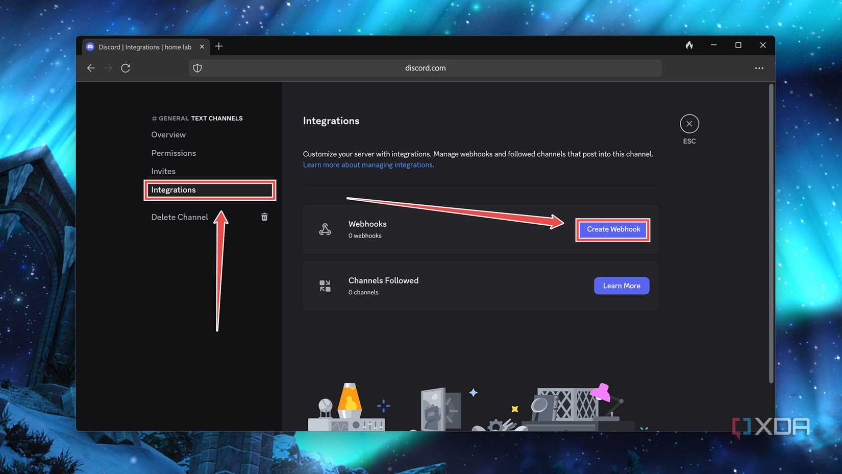 Creating a webhook in Discord