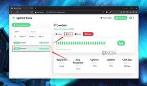 Pressing the Edit button under a service in Uptime Kuma