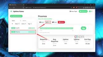 Pressing the Edit button under a service in Uptime Kuma