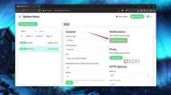Setting up a notification in Uptime Kuma