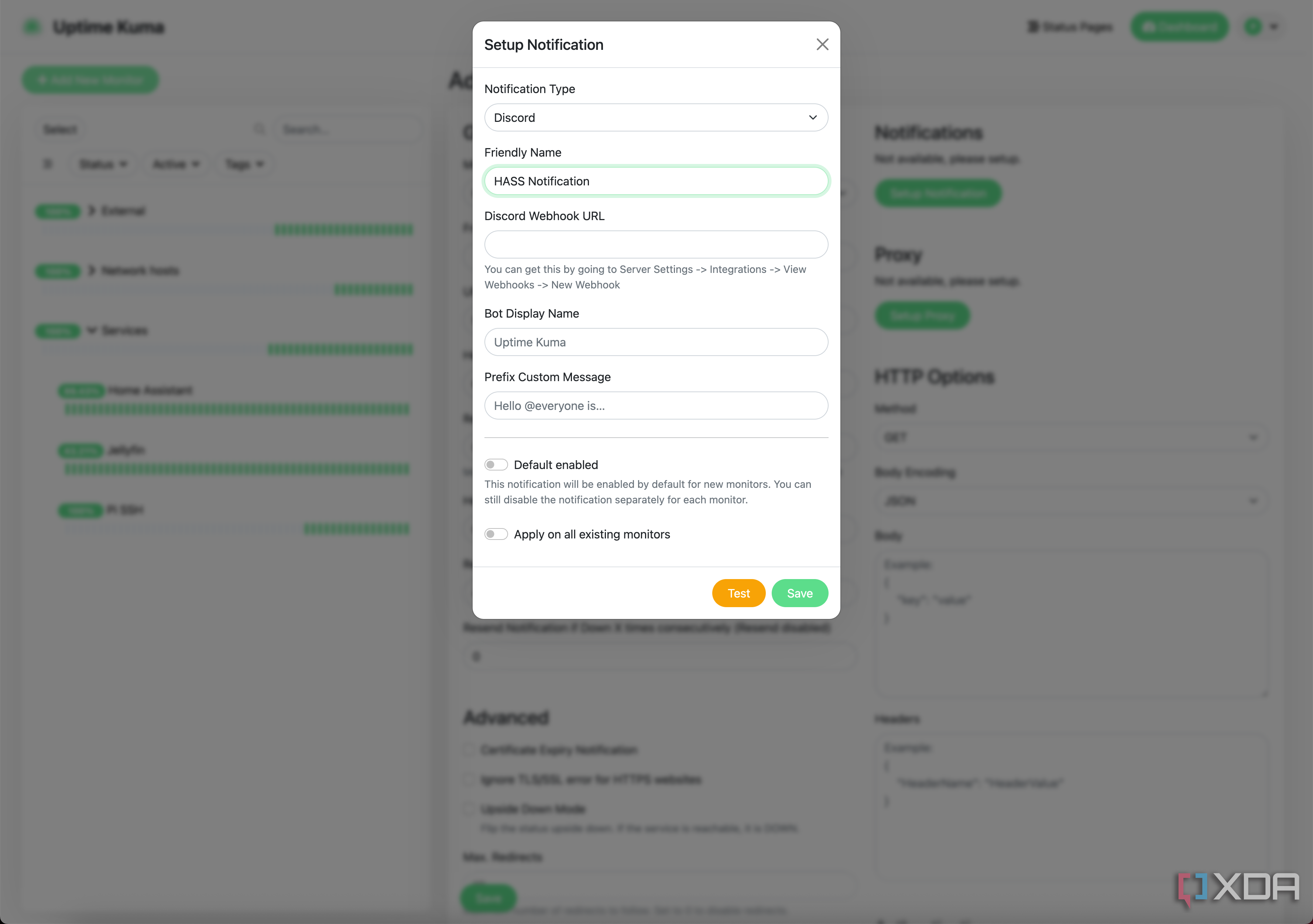 Uptime Kuma Discord Notification