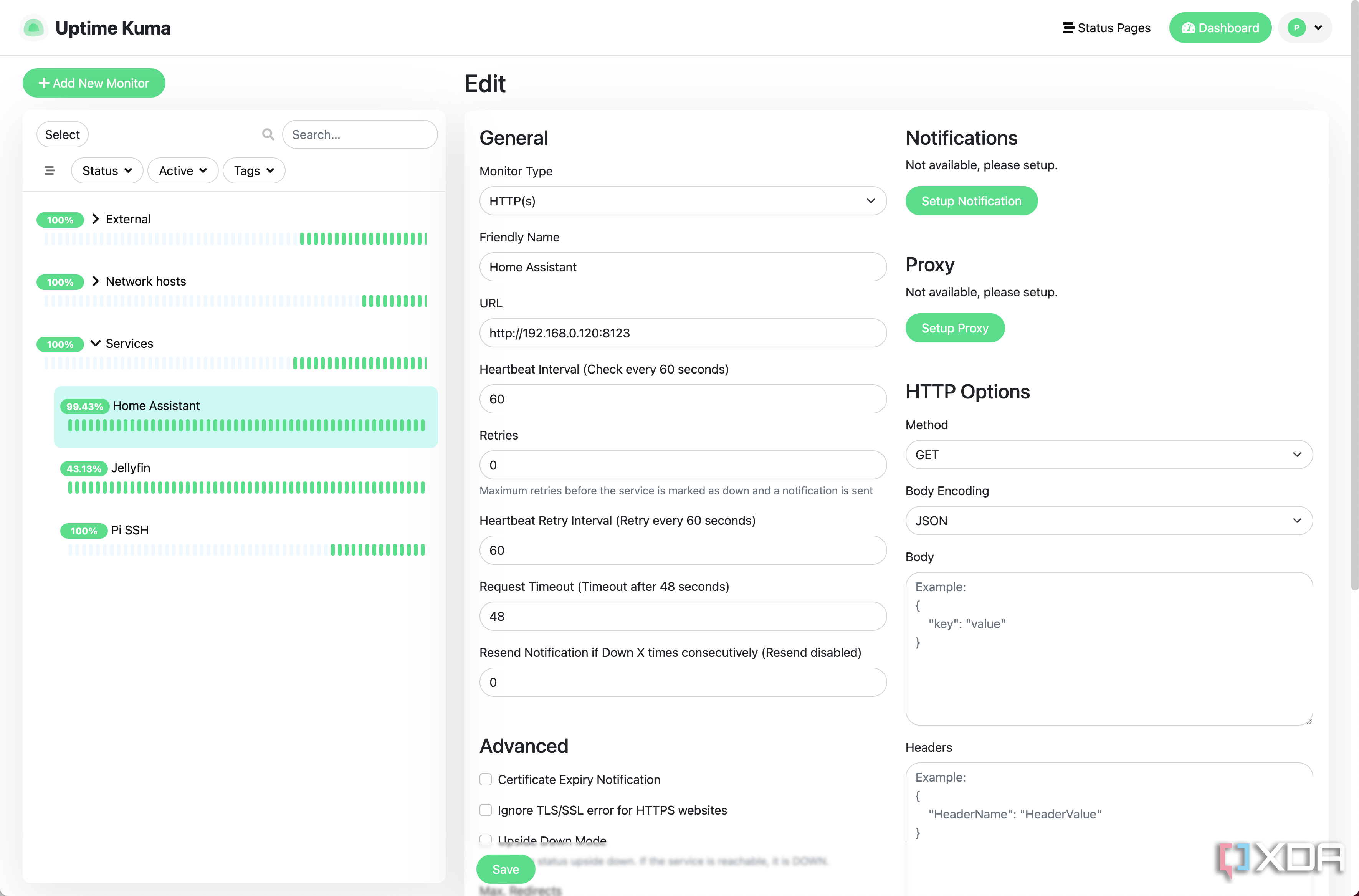 Uptime Kuma Edit Monitor
