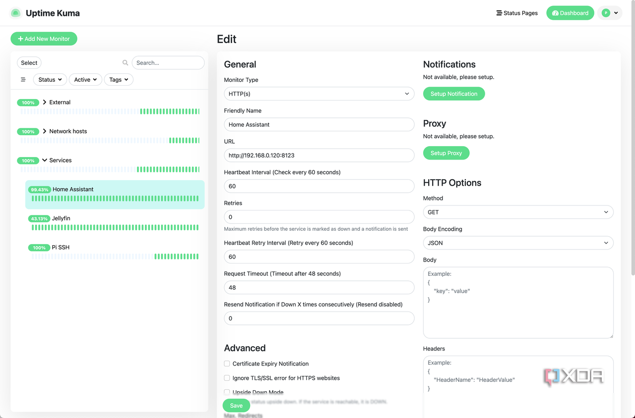 Uptime Kuma Edit Monitor