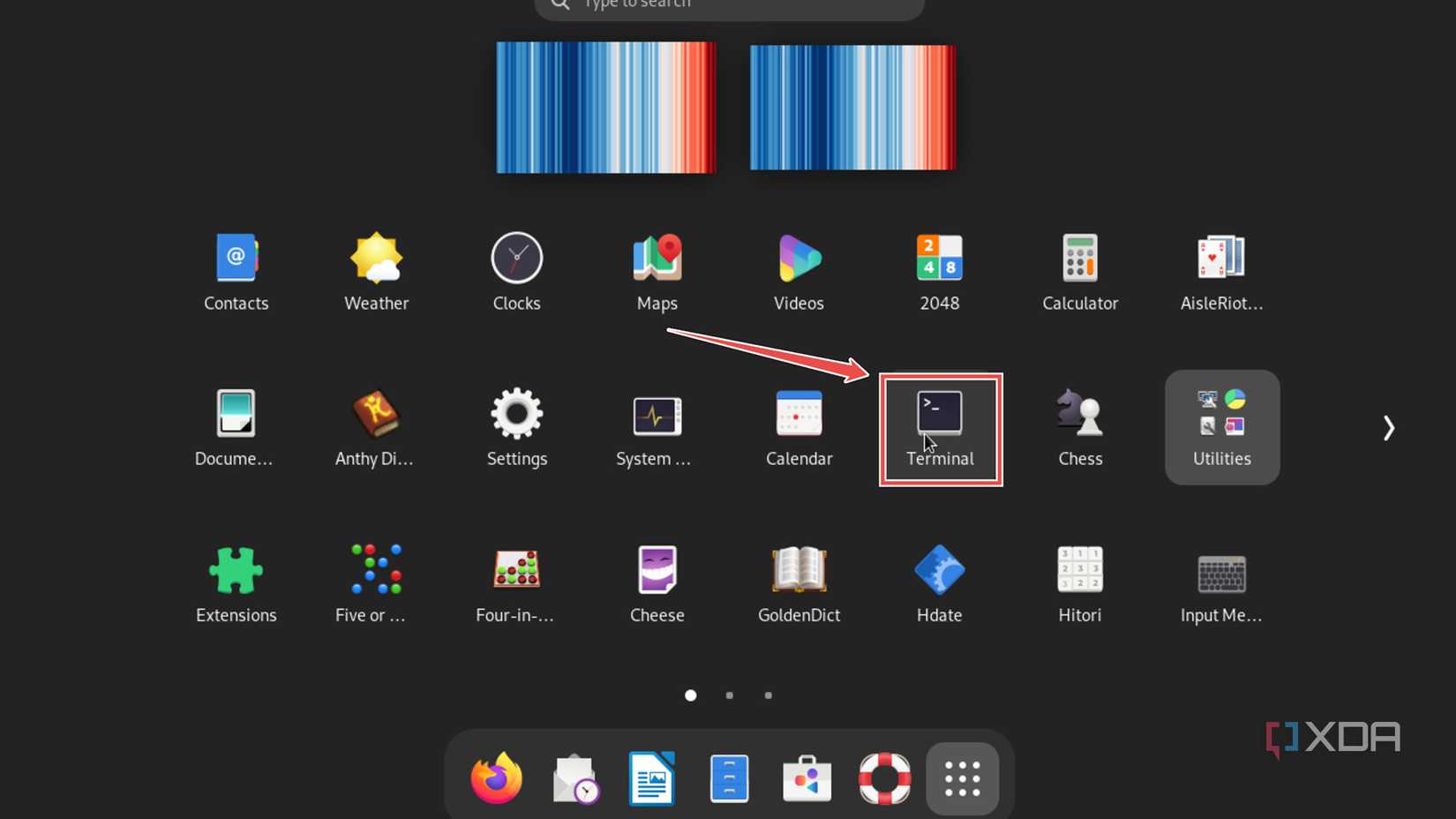 Launching the terminal in Debian