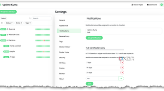 uptime kuma notifications