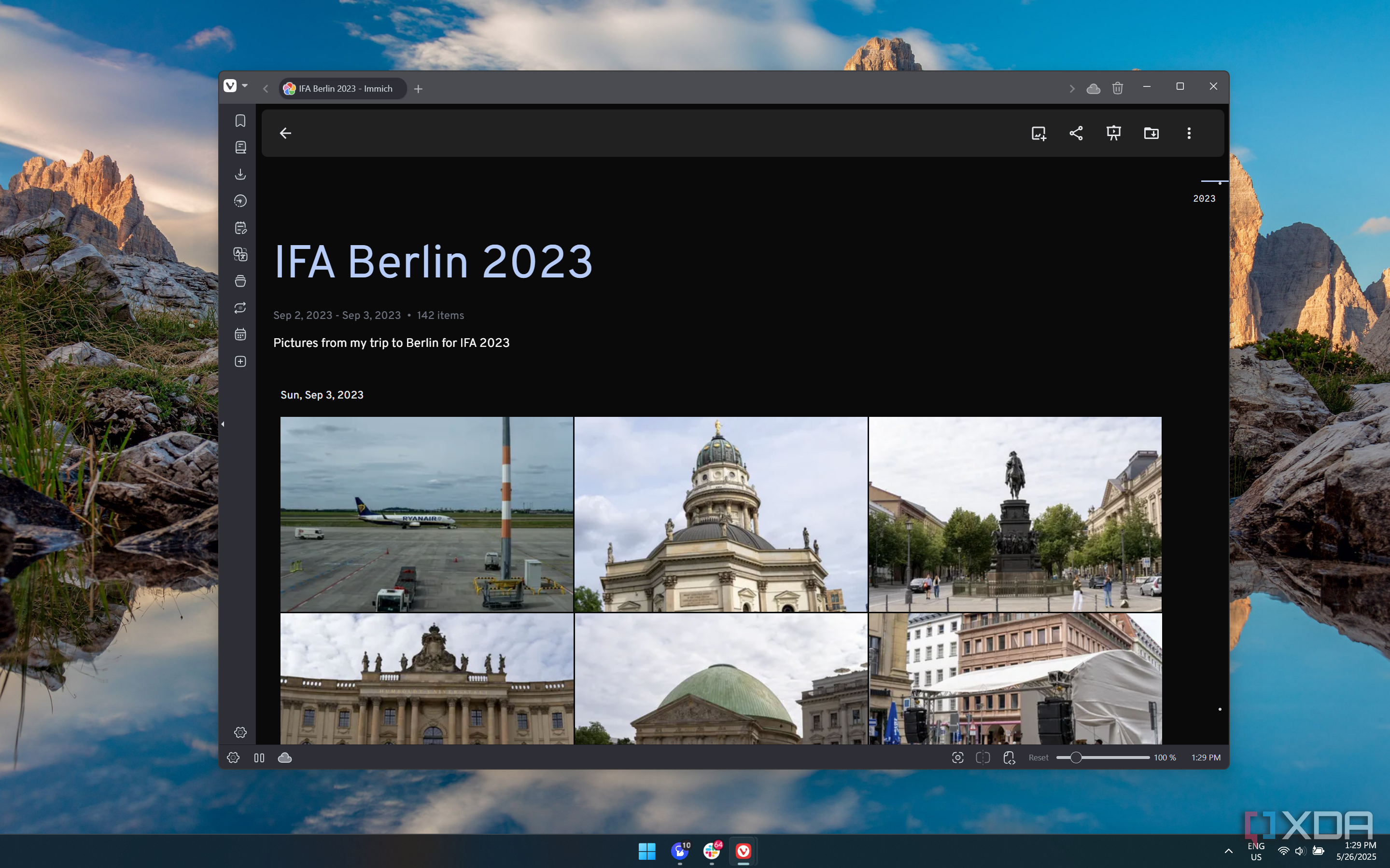 Screenshot of an album in Immich showing photos from Berlin
