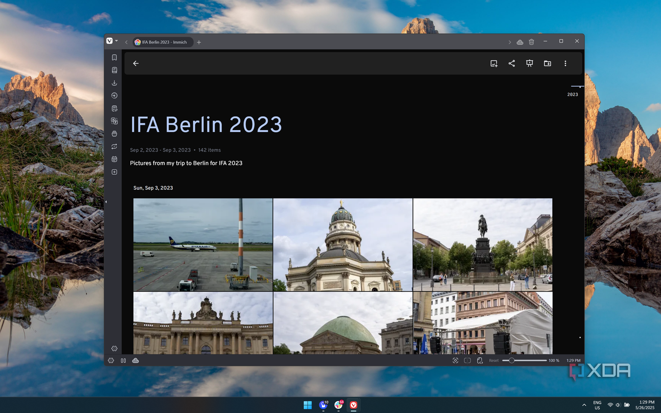 Screenshot of an album in Immich showing photos from Berlin