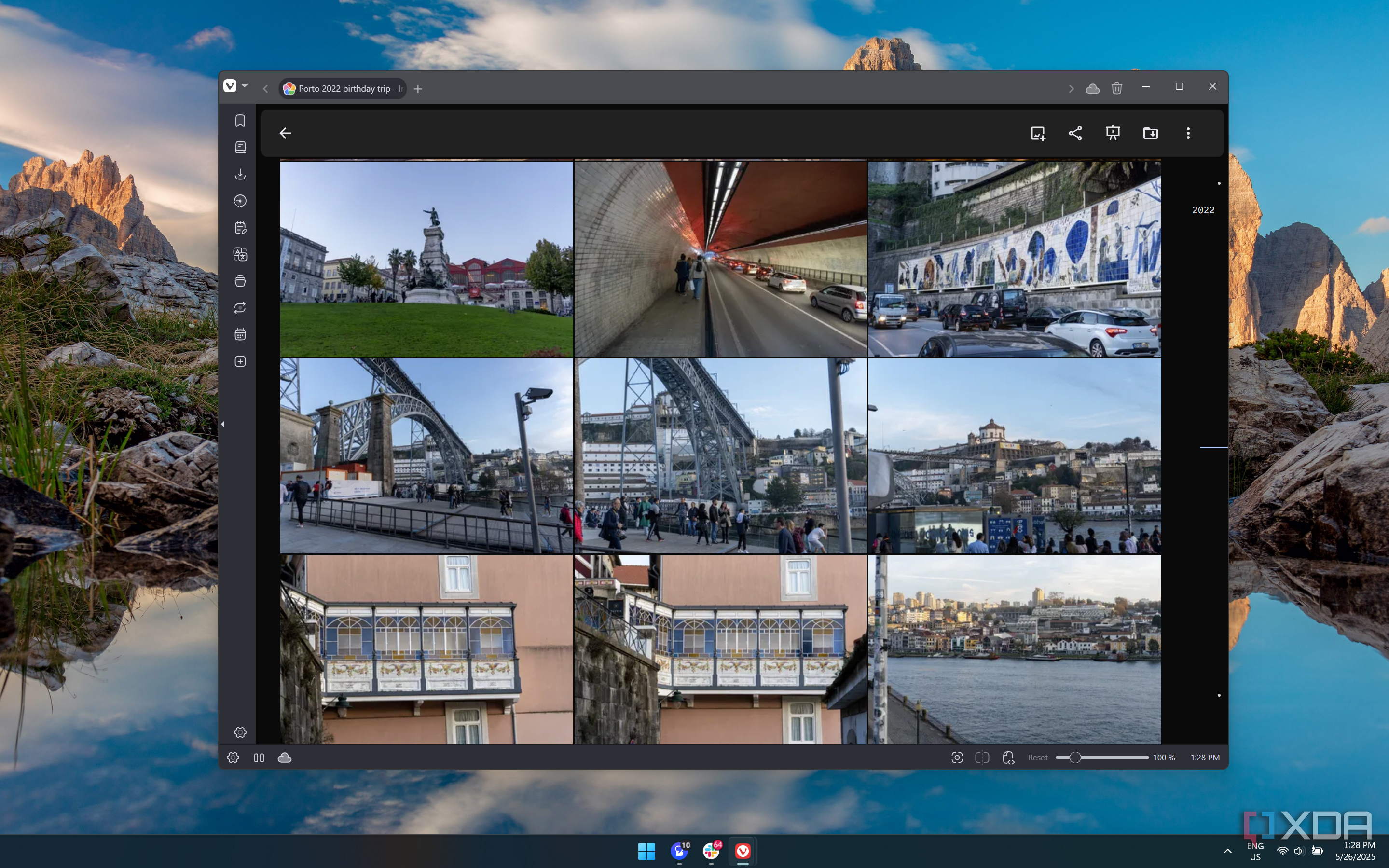 Screenshot of an album in Immich showing photos from Porto
