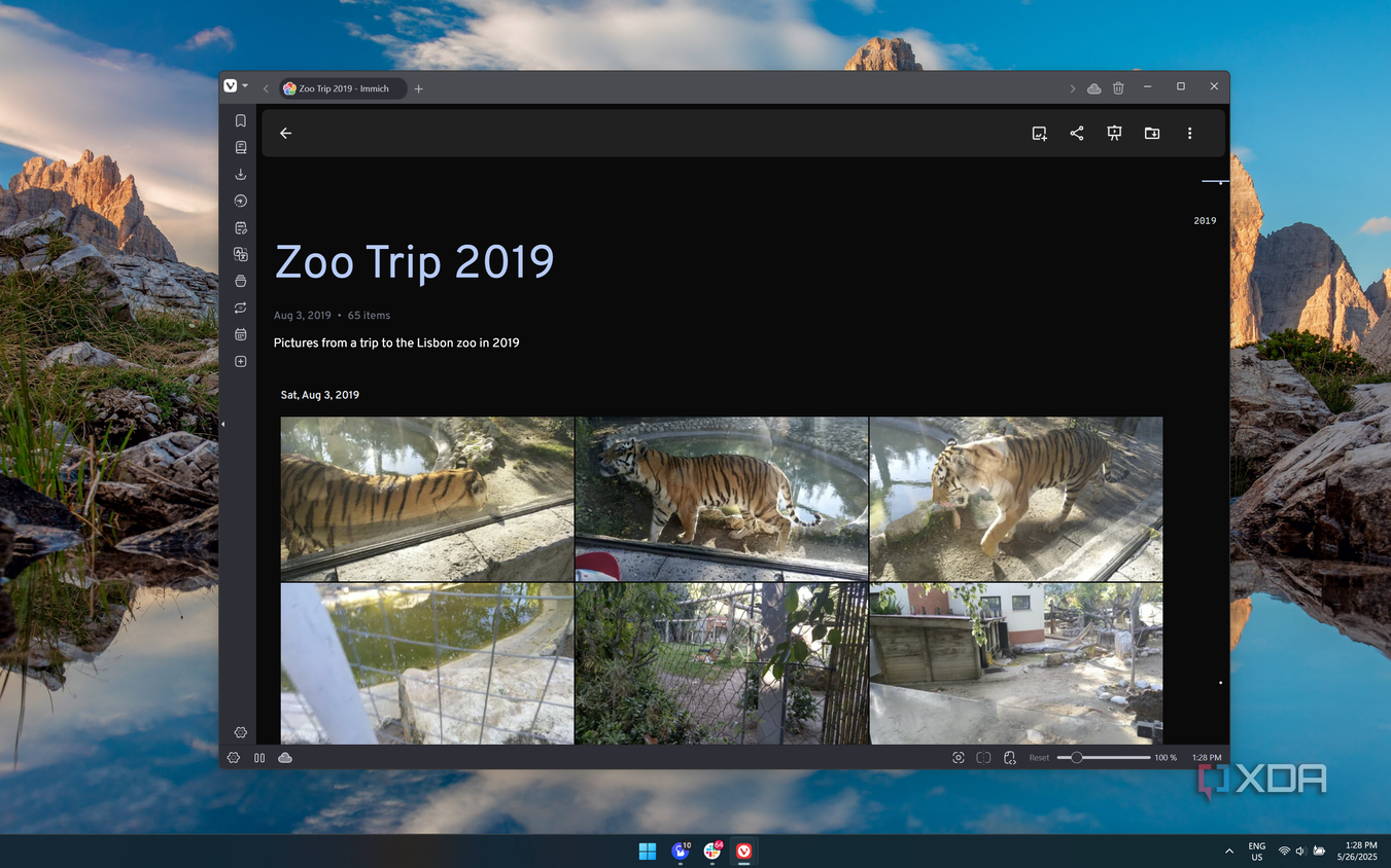 Screenshot of an album in Immich showing photos from the Lisbon Zoo
