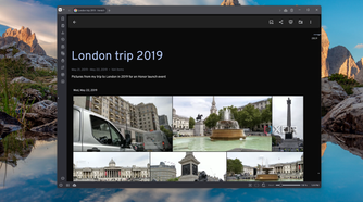 Screenshot of an album in Immich showing photos from London