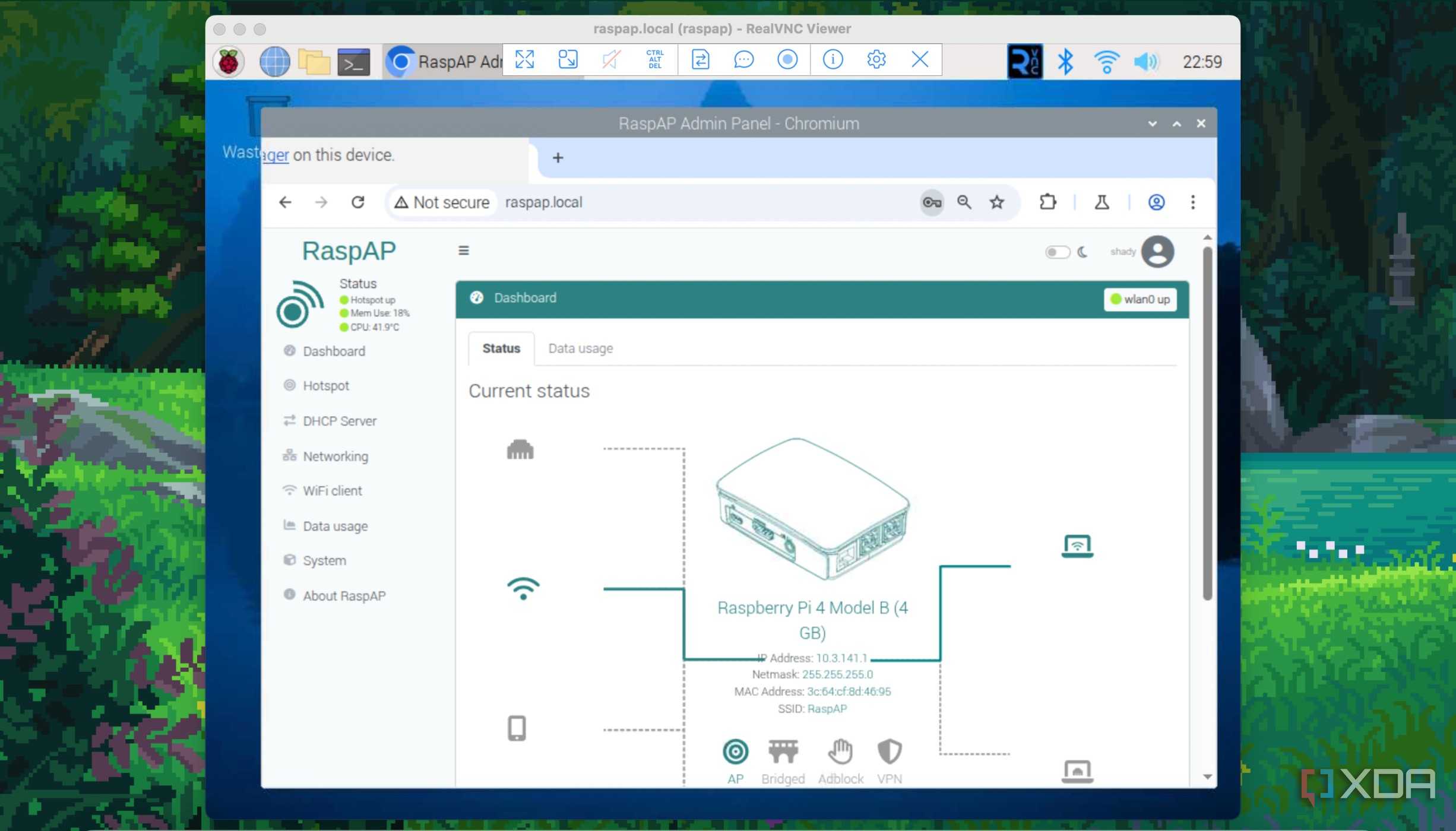 VNC viewer on a computer for Raspberry Pi