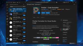 Using the Prettier extension in VS Code