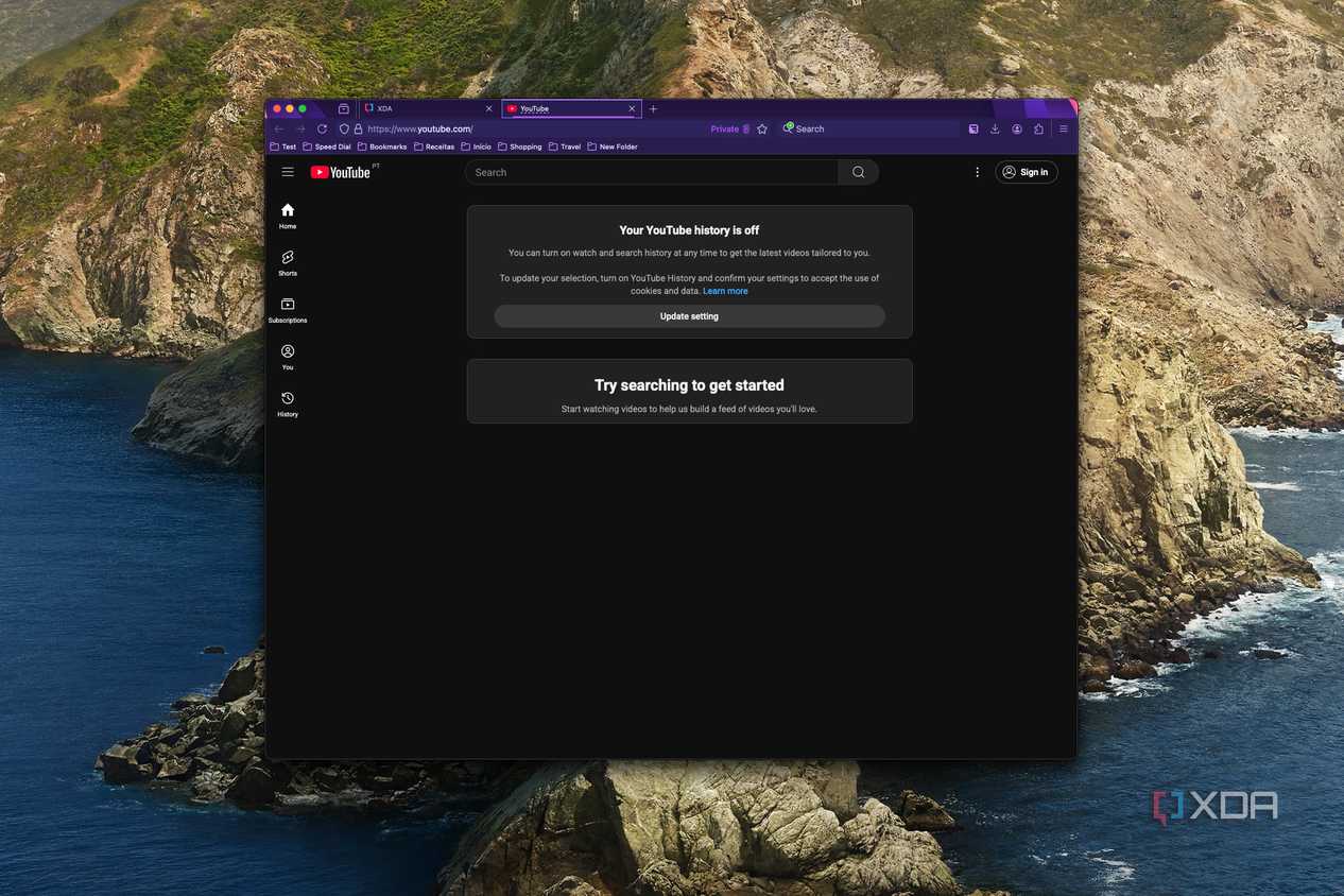 Screenshot of a Waterfox windows on macOS with one private tab
