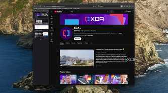 Screenshot of Waterfox on macOS showing the XDA YouTube page and using the tab sidebar