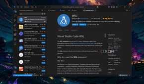 Running the WSL extension in VS Code