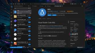 Running the WSL extension in VS Code
