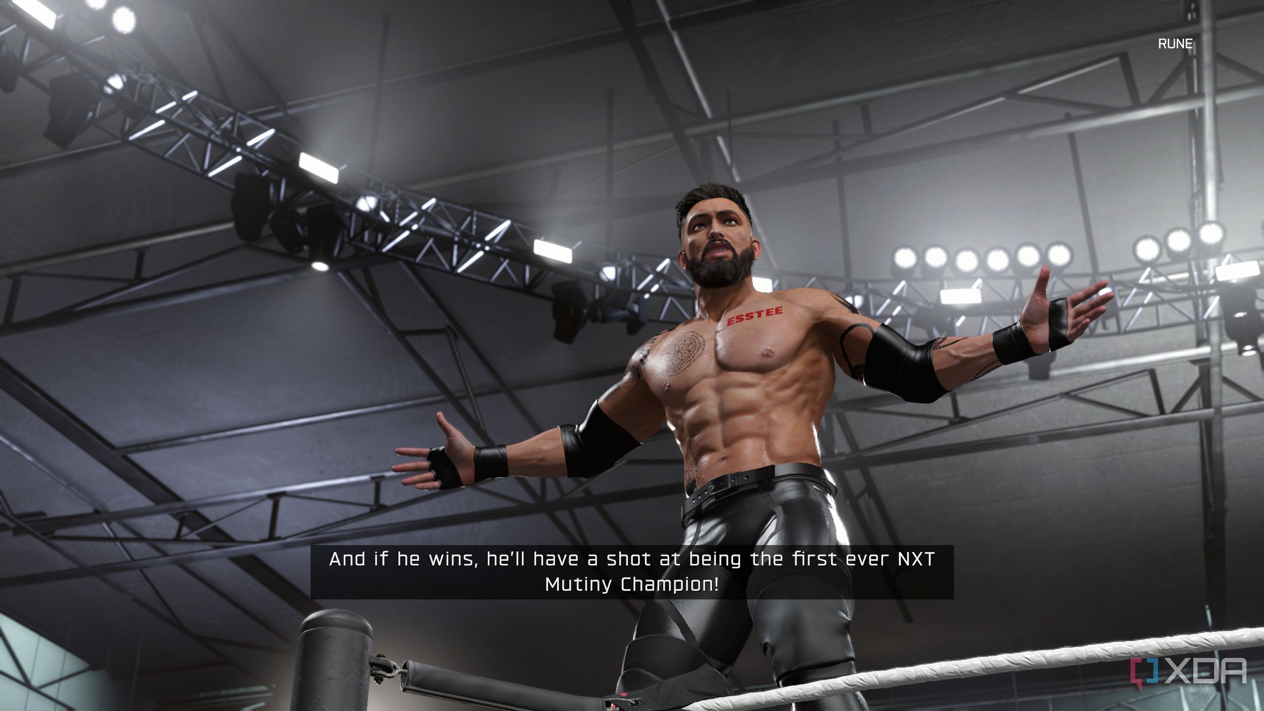 An image of a muscular wrestler in WWE 2K25.