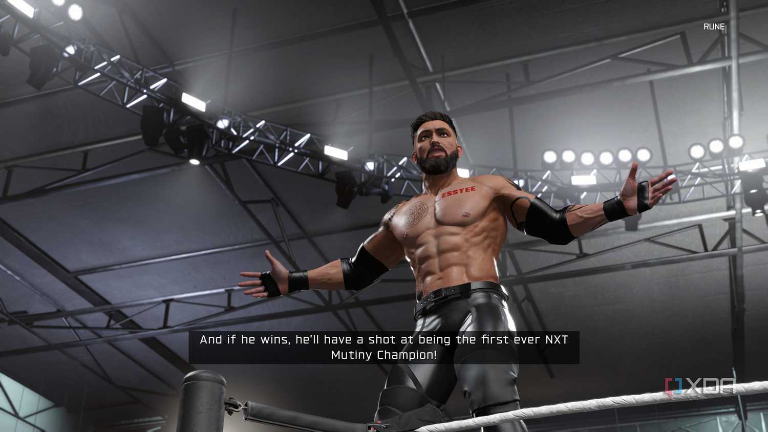 An image of a muscular wrestler in WWE 2K25.