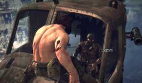 Logan facing down a chopper pilot in X-Men Origins: Wolverine.