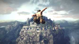 Logan lunging in mid air in X-Men Origins: Wolverine.