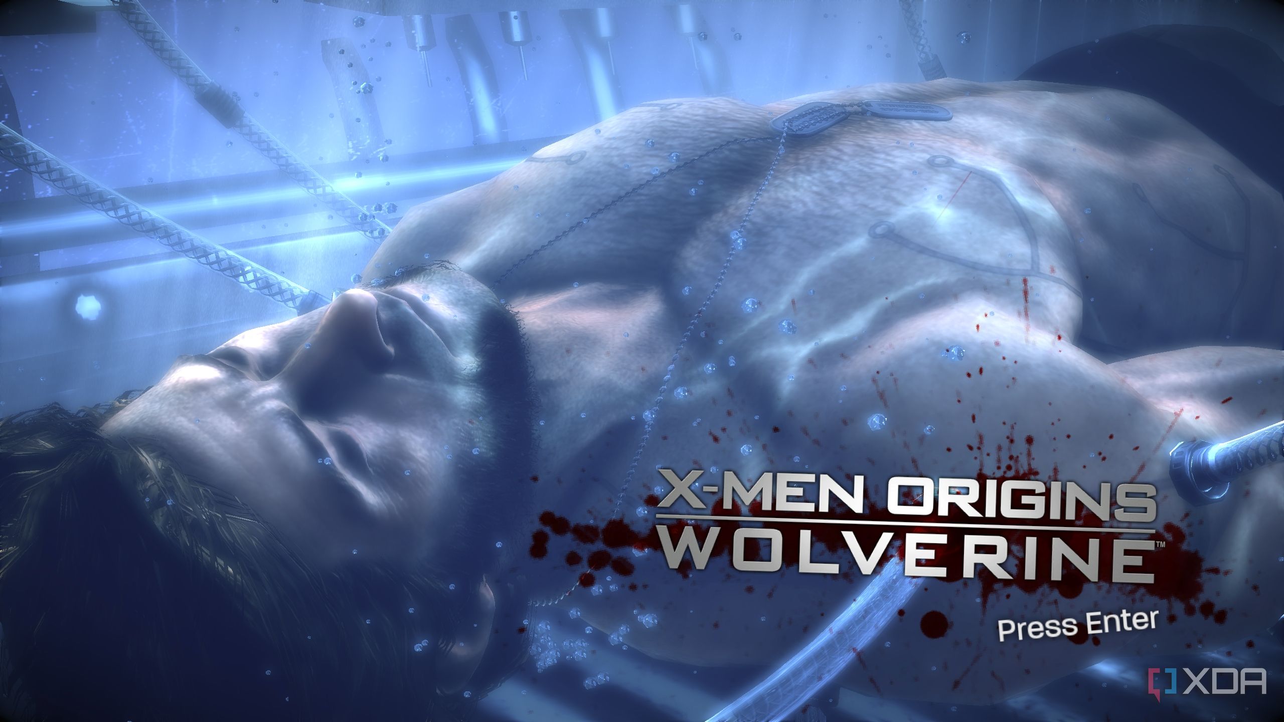 The splash screen in X-Men Origins: Wolverine.
