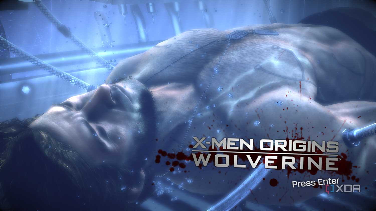 The splash screen in X-Men Origins: Wolverine.