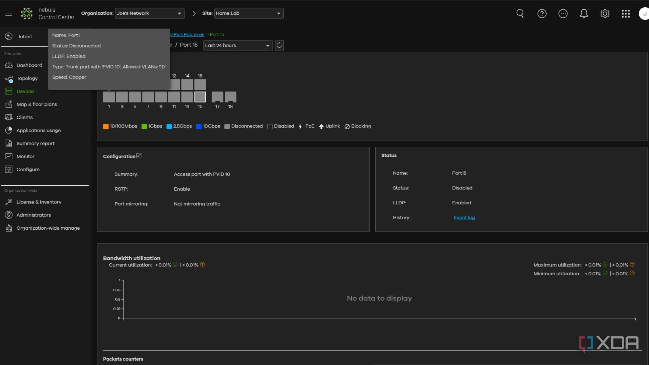 zyxel nebula cloud configuration tool showing vlans being created