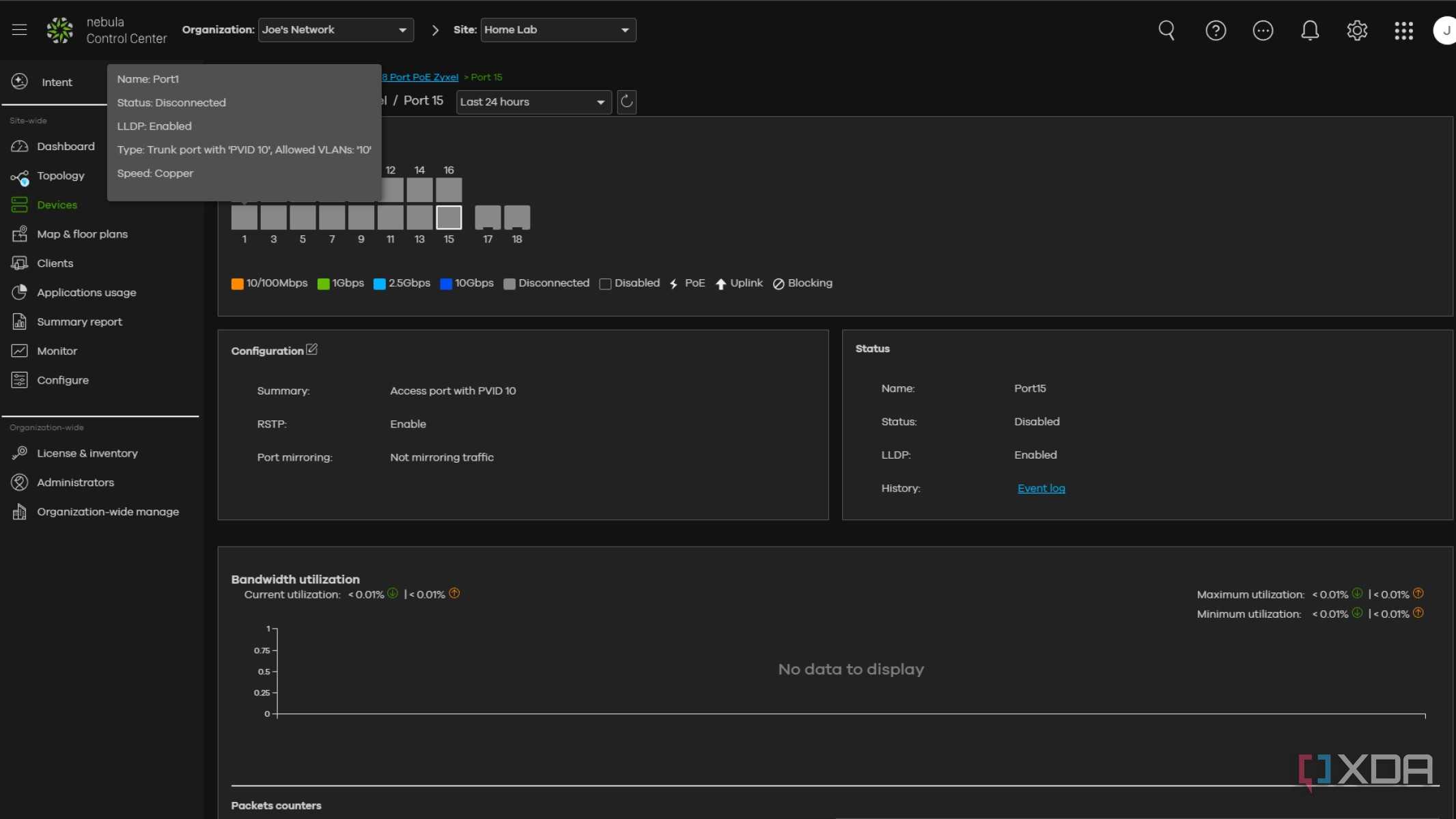 zyxel nebula cloud configuration tool showing vlans being created
