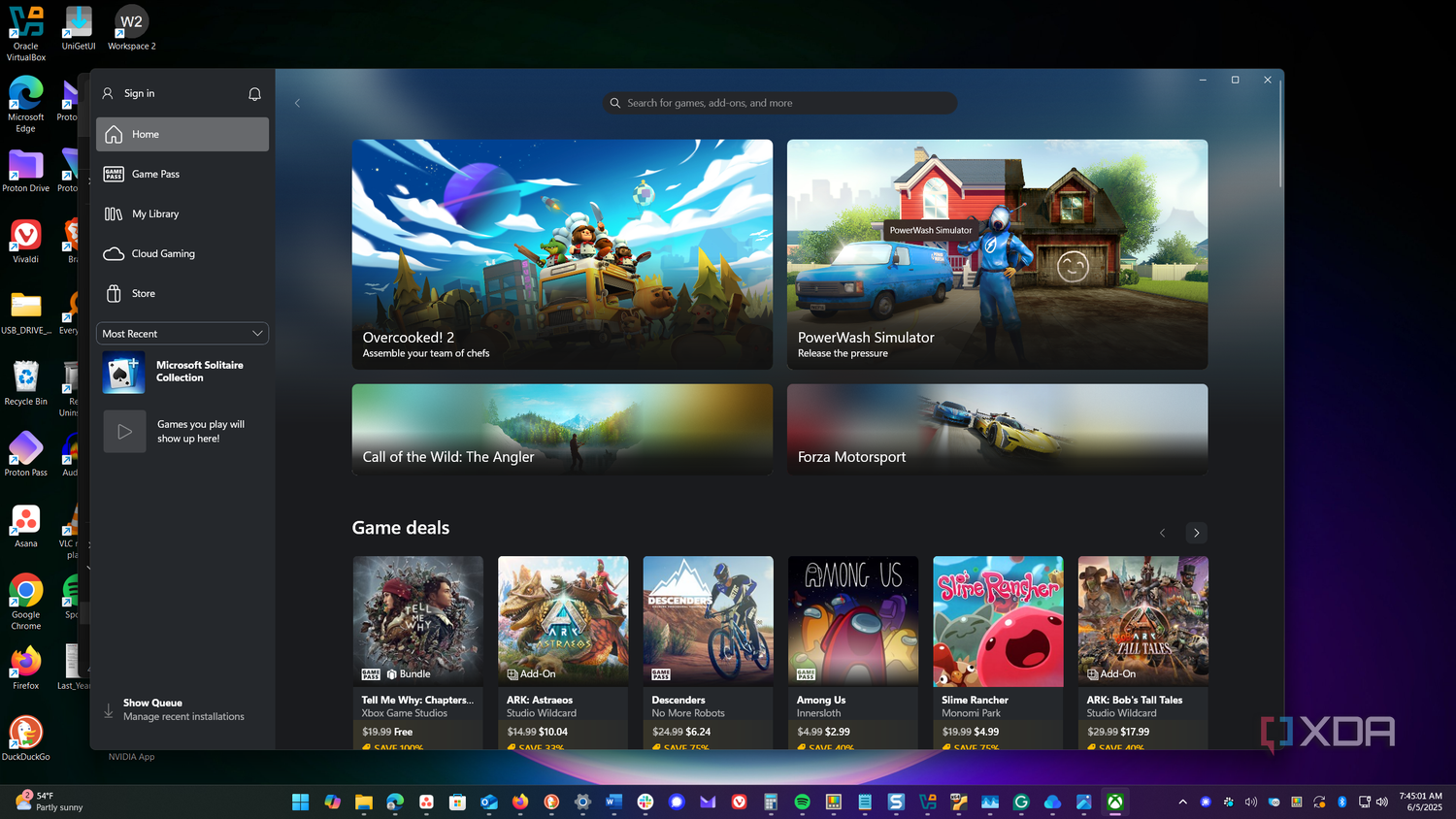 Shows xbox app on windows
