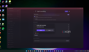 shows enabling the split tunneling feature in proton vpn