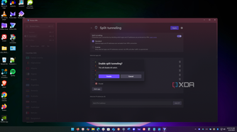 shows enabling the split tunneling feature in proton vpn
