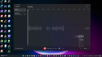 Shows sound recorder app running on windows