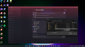 shows adding an app to split tunneling in Proton VPN