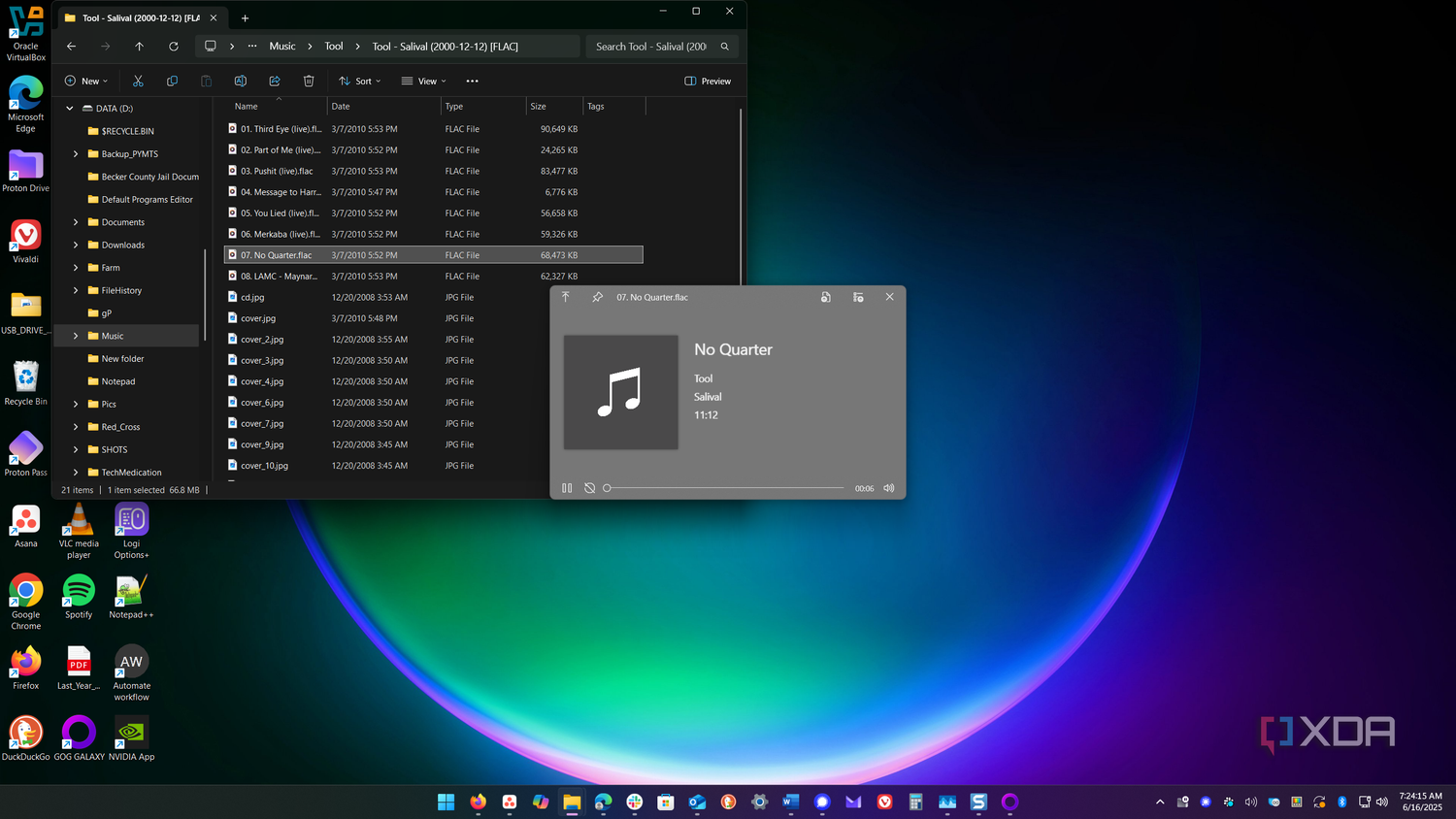 shows quicklook previewing a music file