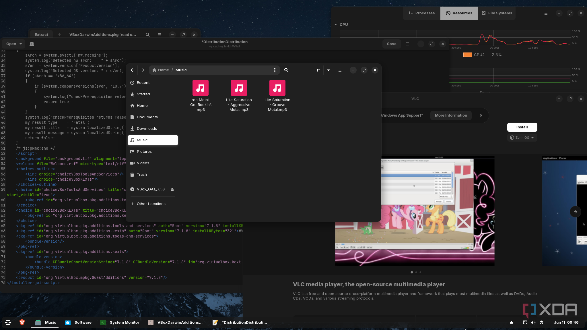 Shows default folders in ZorinOS
