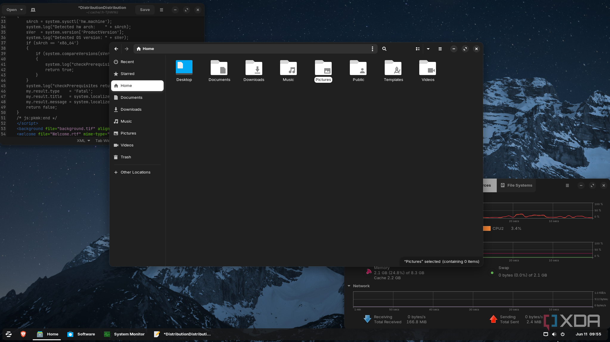 shos Home folder in ZorinOS file manager