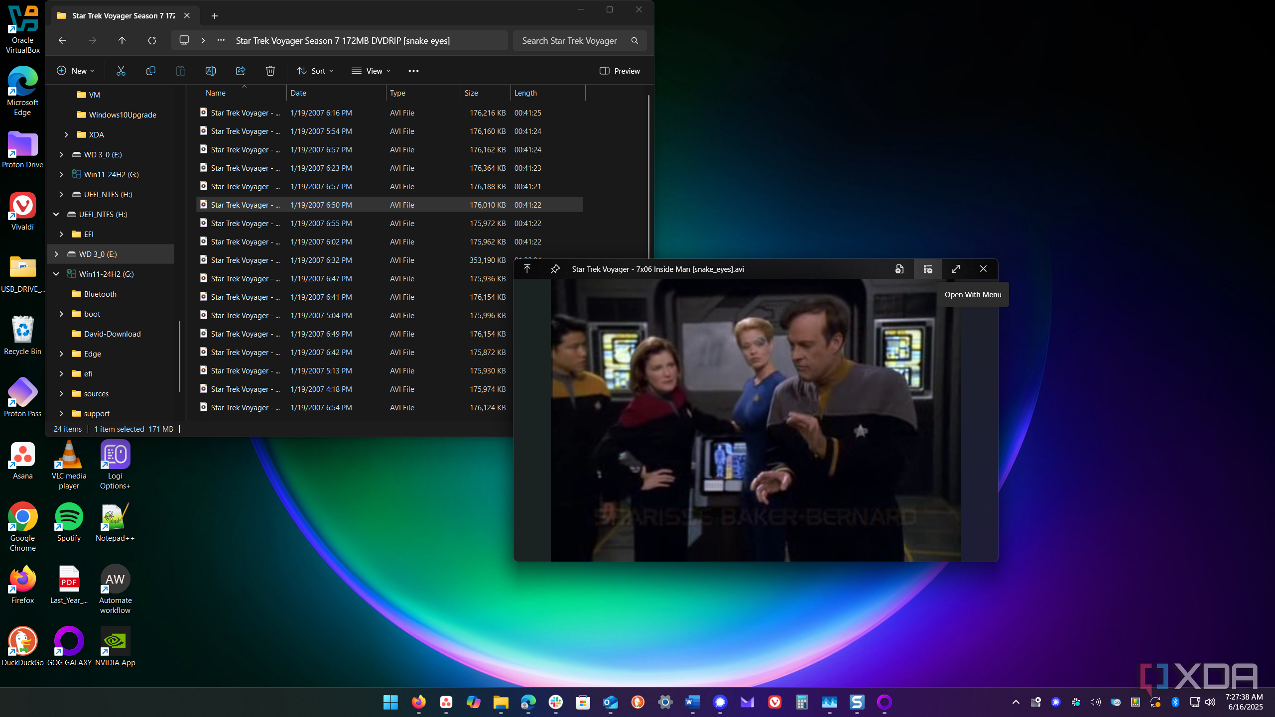 shows preview of quicklook preview video file