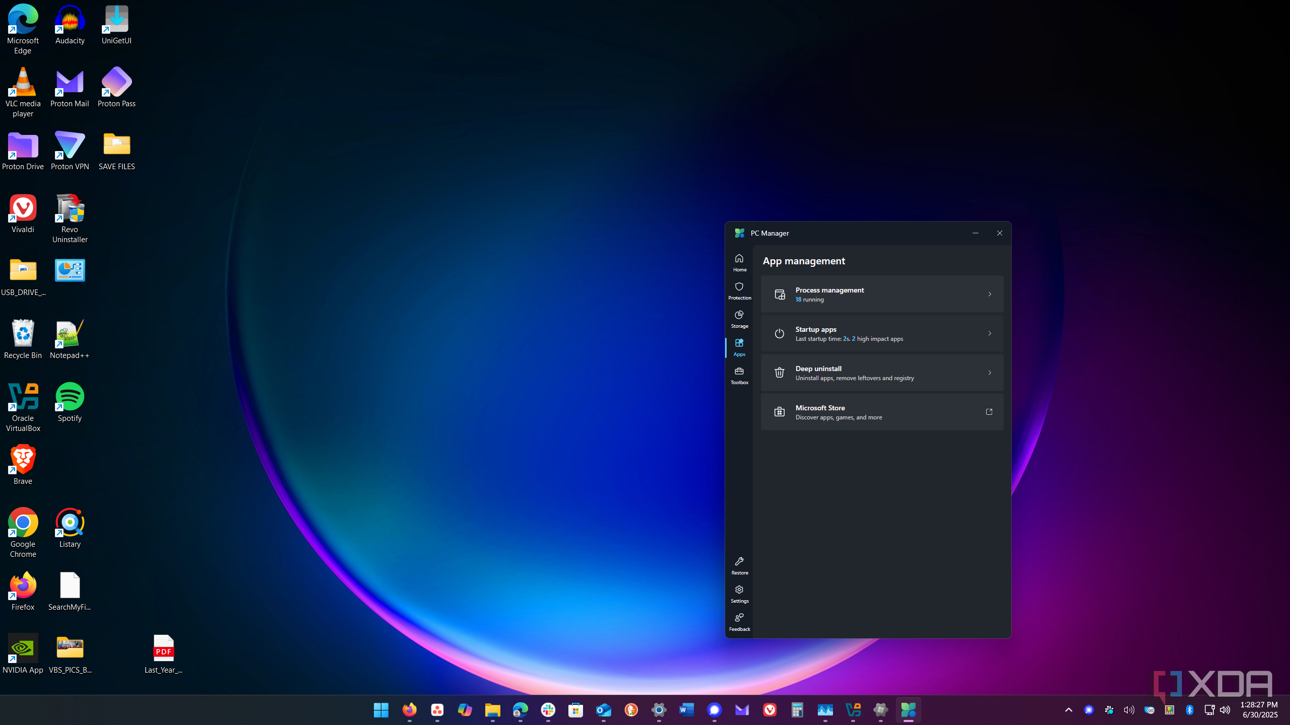 shows apps startup apps in PC Manager