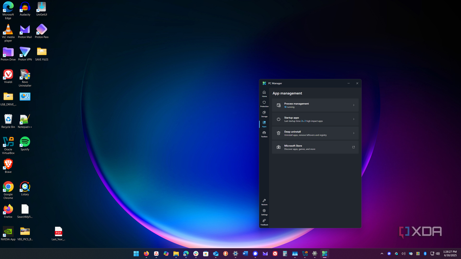 shows apps startup apps in PC Manager