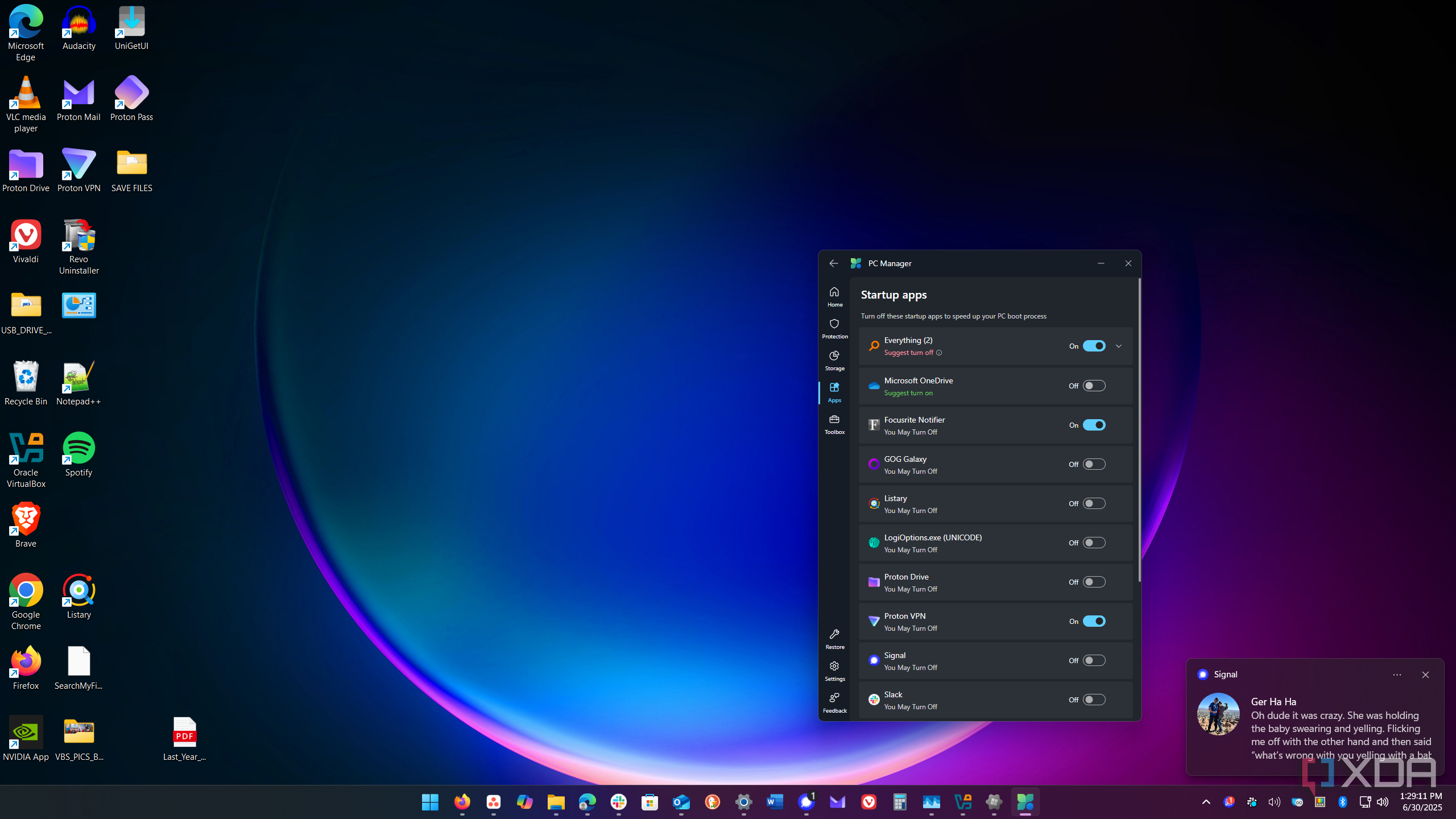 toggle off startup apps in PC Manager