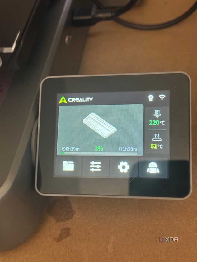 3D printing a USB and SD card organizer - time remaining