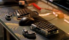 Custom 3D printed wrist rests on a desk with a split 60% keyboard