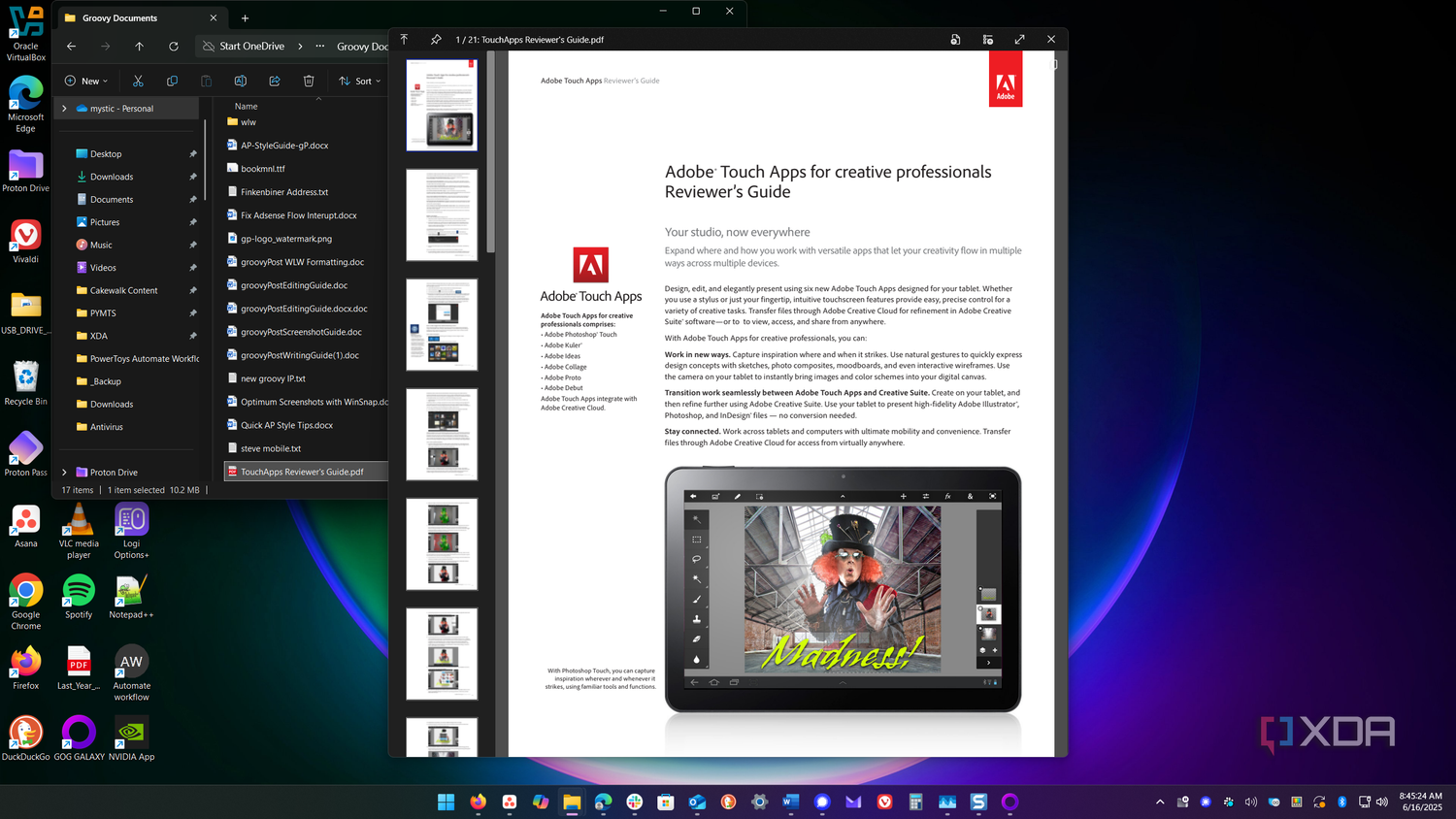 shows quicklook PDF preview