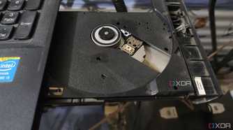 An optical drive in an Intel-powered laptop.