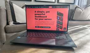 a laptop showing the homarr website